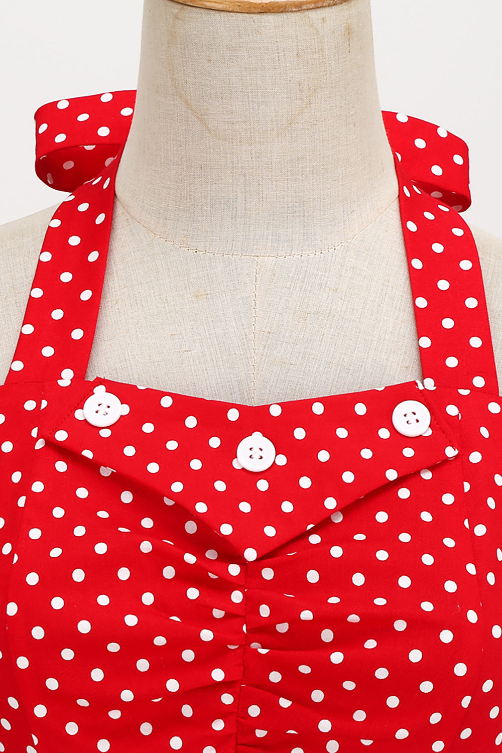 Retro Style Halter Red Polka Dots Robe des années 50