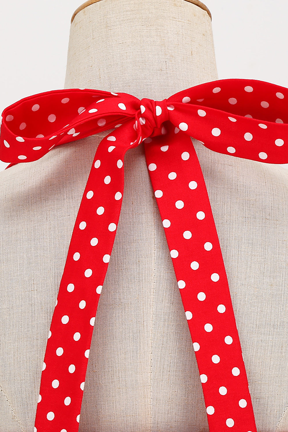 Retro Style Halter Red Polka Dots Robe des années 50