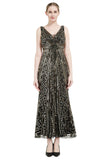 Sequin col V Midi 1920s Flapper Robe Flapper