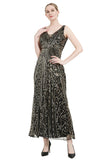 Sequin col V Midi 1920s Flapper Robe Flapper