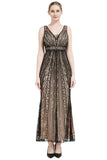 Sequin col V Midi 1920s Flapper Robe Flapper