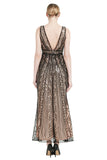 Sequin col V Midi 1920s Flapper Robe Flapper