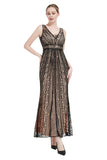 Sequin col V Midi 1920s Flapper Robe Flapper