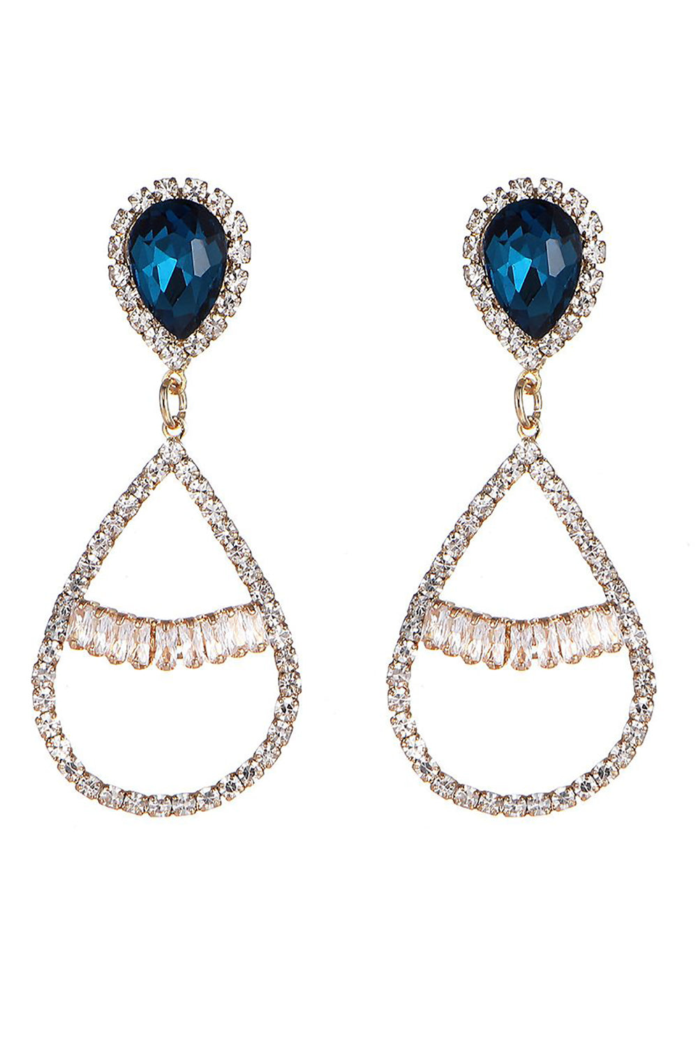 Boucles d’oreilles de bal perlées bleu royal