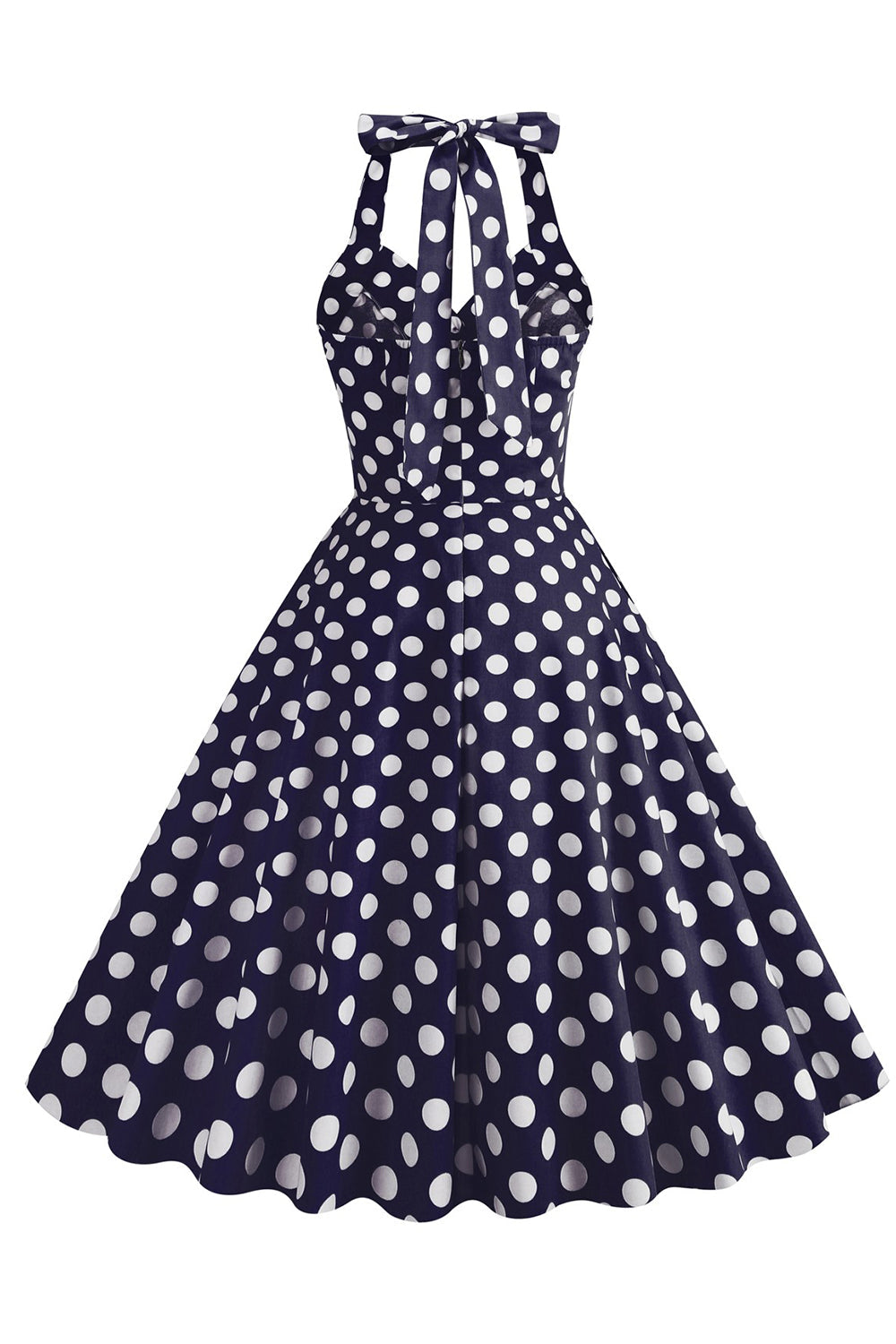 Hepburn Style Pois Bleu 1950s Robe