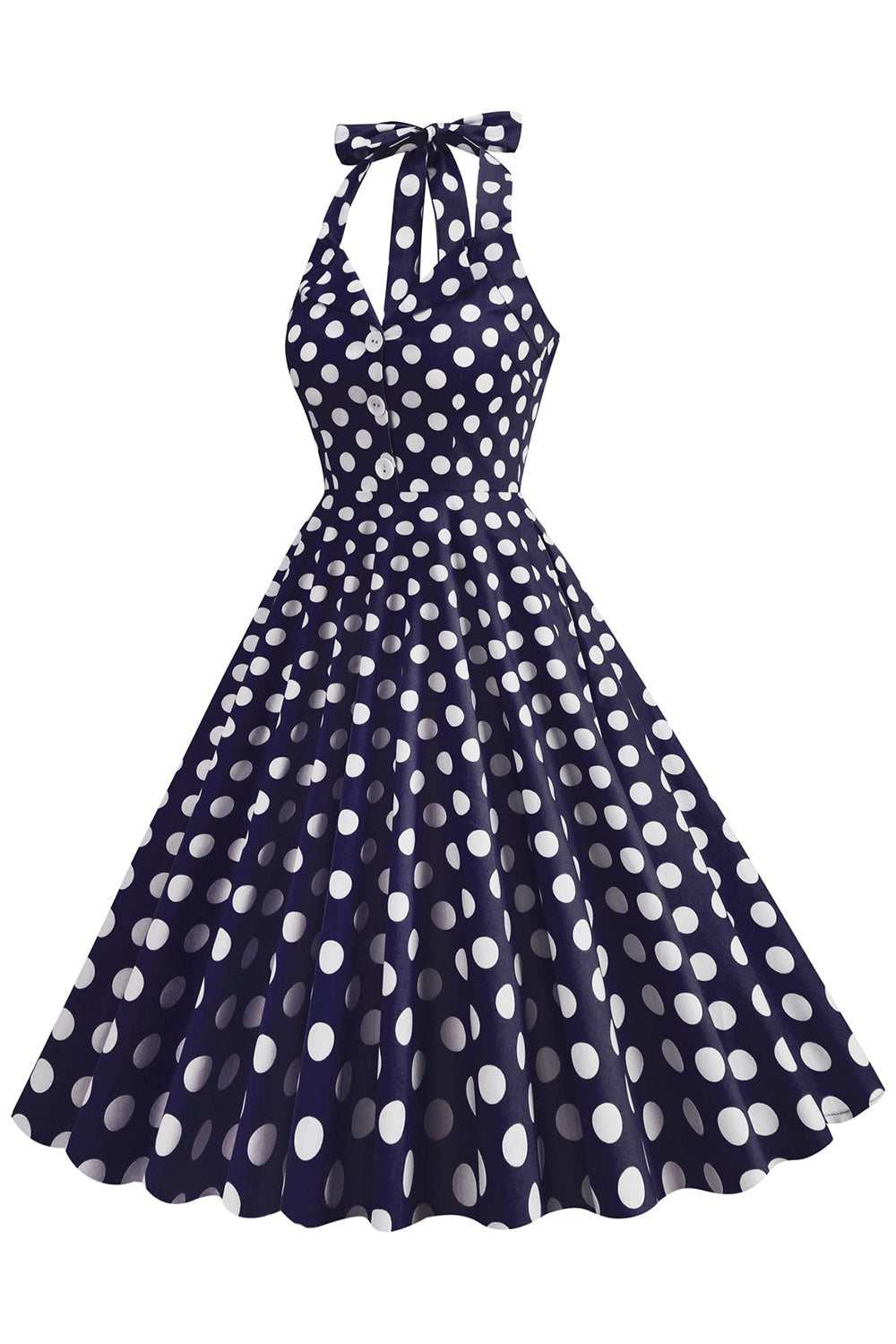 Hepburn Style Pois Bleu 1950s Robe