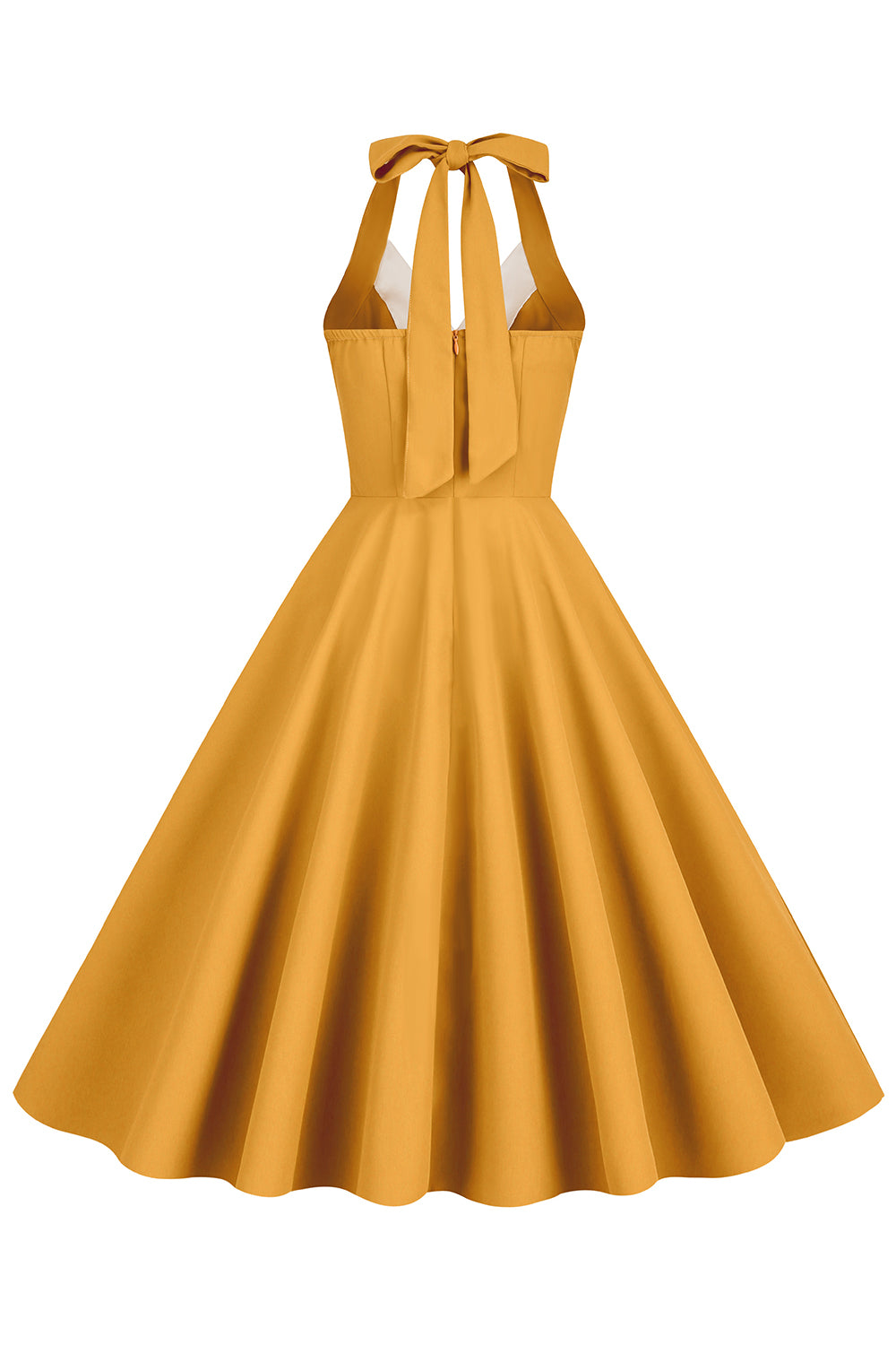 Robe Hepburn Style Halter Neck Bleu Années 50