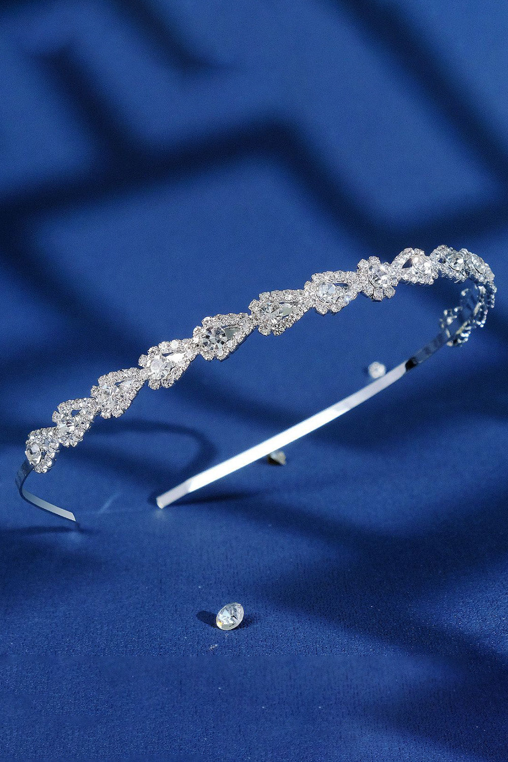 Bandeau de mariage en strass argentés