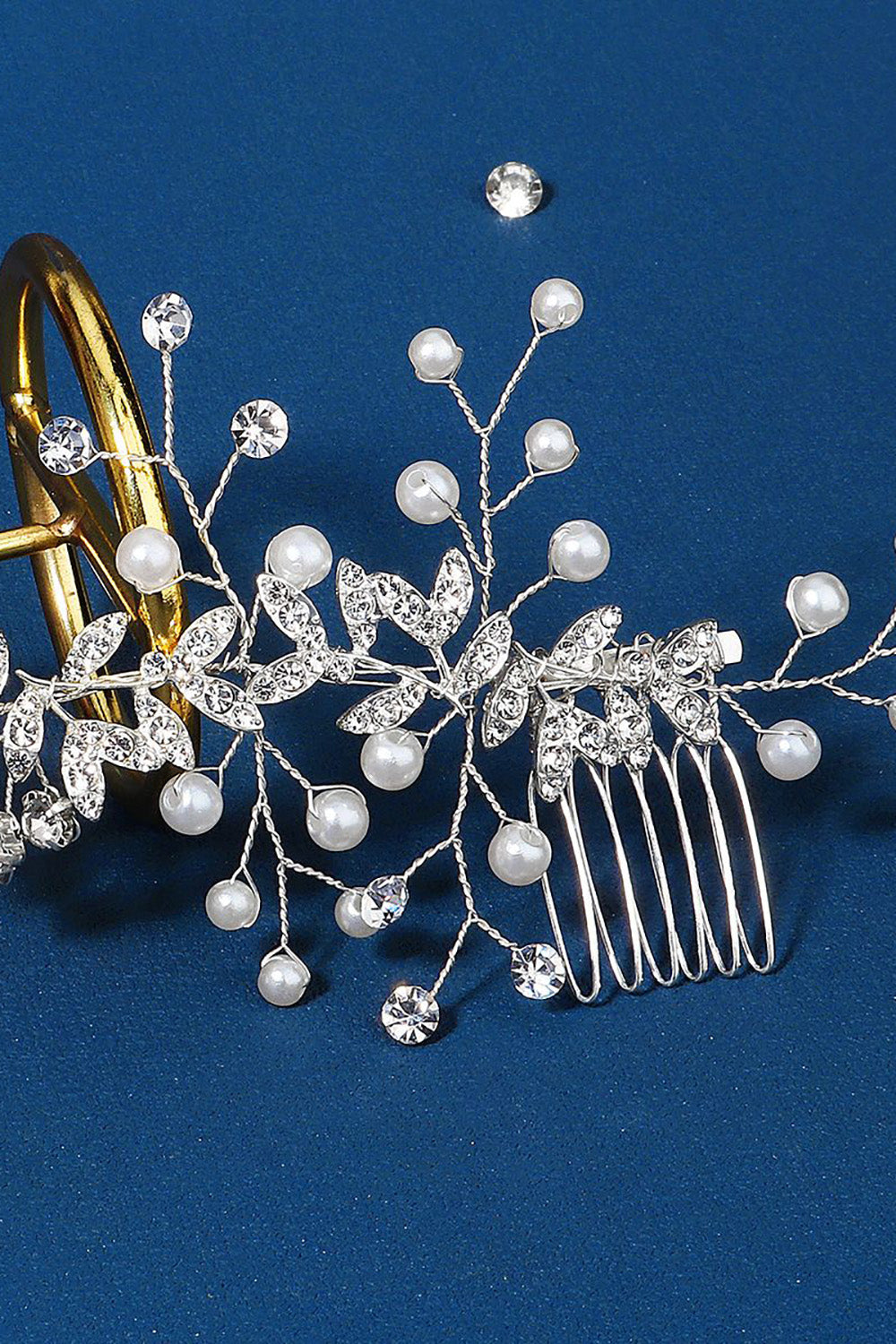 Accessoires de cheveux de mariée en perles de strass faits à la main