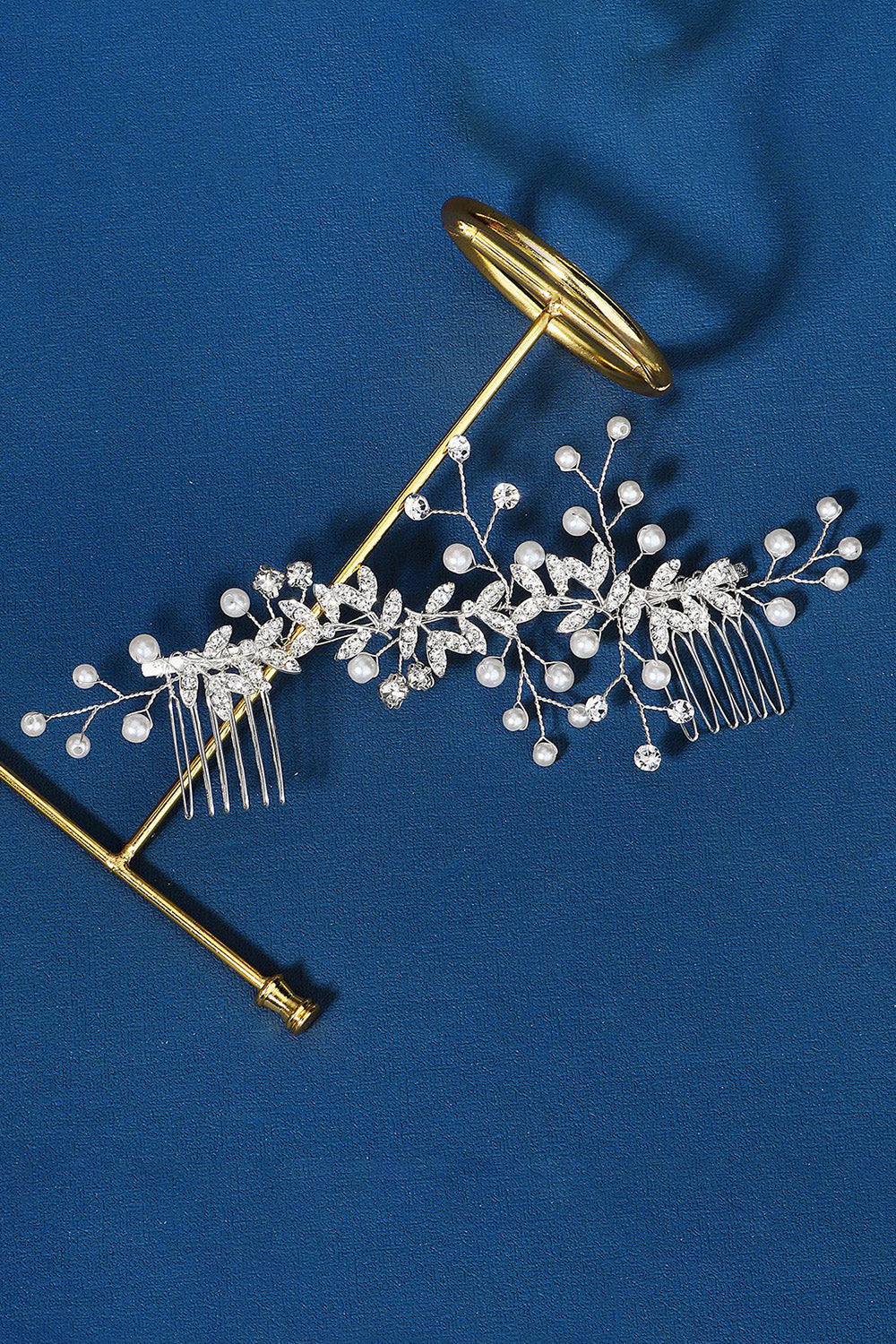 Accessoires de cheveux de mariée en perles de strass faits à la main