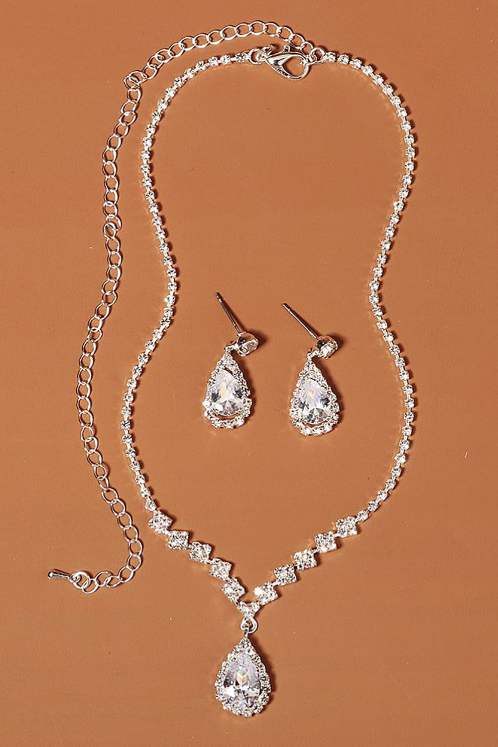 Strass Drop Bridal Earrings Collier Set