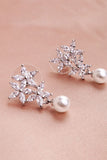 Boucles d’oreilles en pierre de strass Flower Pearl