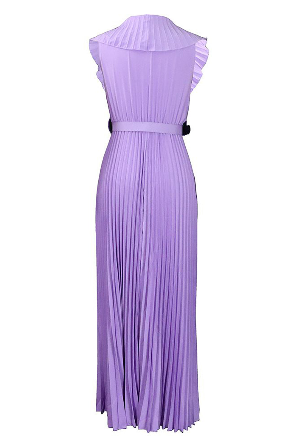 Plus Taille Purple Plissée Robe d’invité de mariage longue