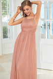 Blush Halter A Line Robe de Soirée