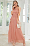 Blush Halter A Line Robe de Soirée