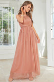 Blush Halter A Line Robe de Soirée