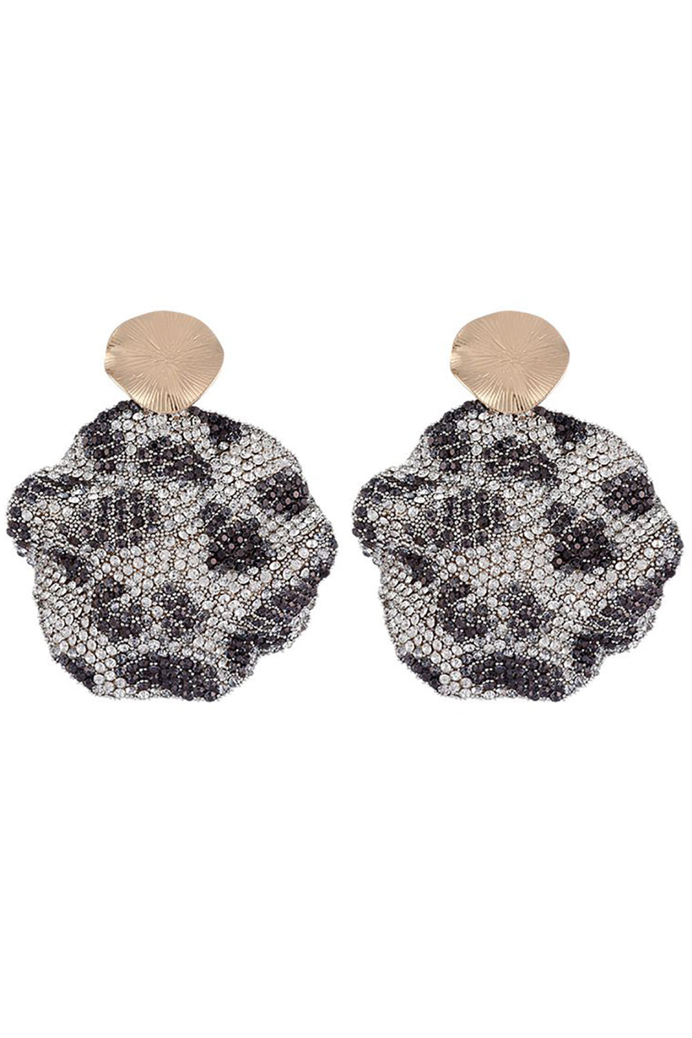 Boucles d’oreilles scintillantes en strass léopard