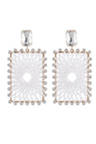 Strass Boucles d’oreilles carrées tressées