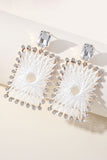 Strass Boucles d’oreilles carrées tressées