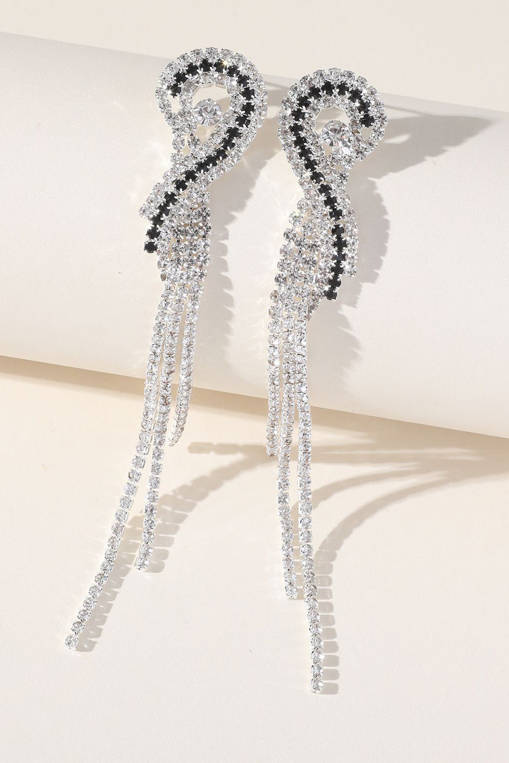 Strass Sparkly Long Tassel Boucles d’oreilles