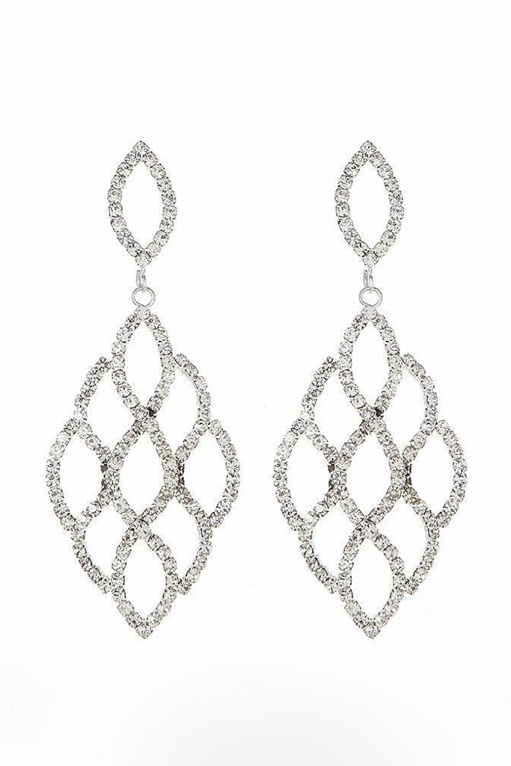 Boucles d’oreilles en strass découpées