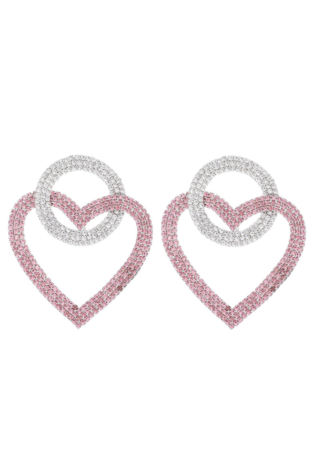Boucles d’oreilles en forme de cœur en strass étincelantes