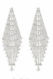 Boucles d’oreilles en argent brillant Longues Strass