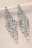 Boucles d’oreilles en argent brillant Longues Strass