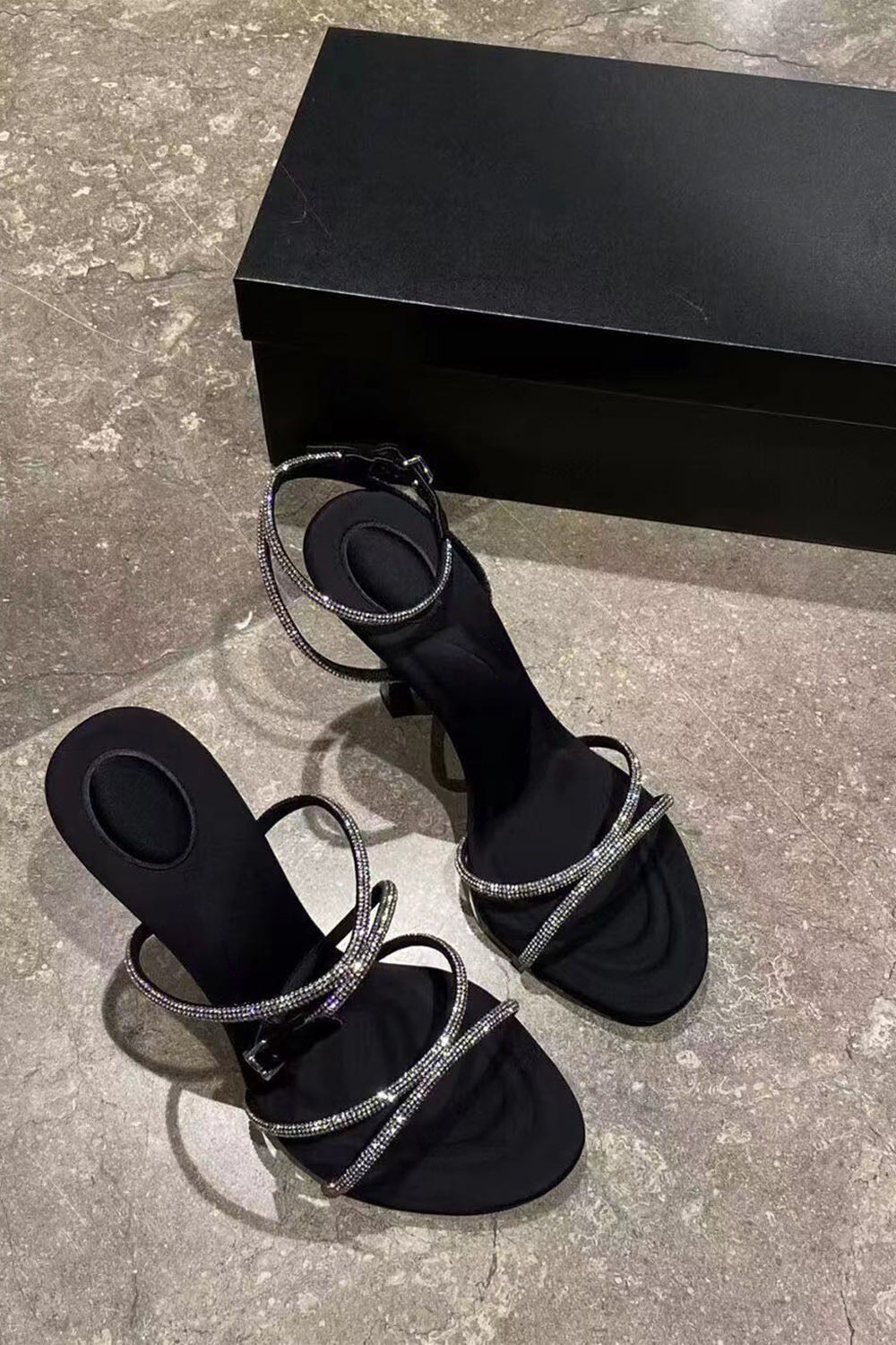 Strass Croix Sangle Sexy Stiletto Talons Hauts