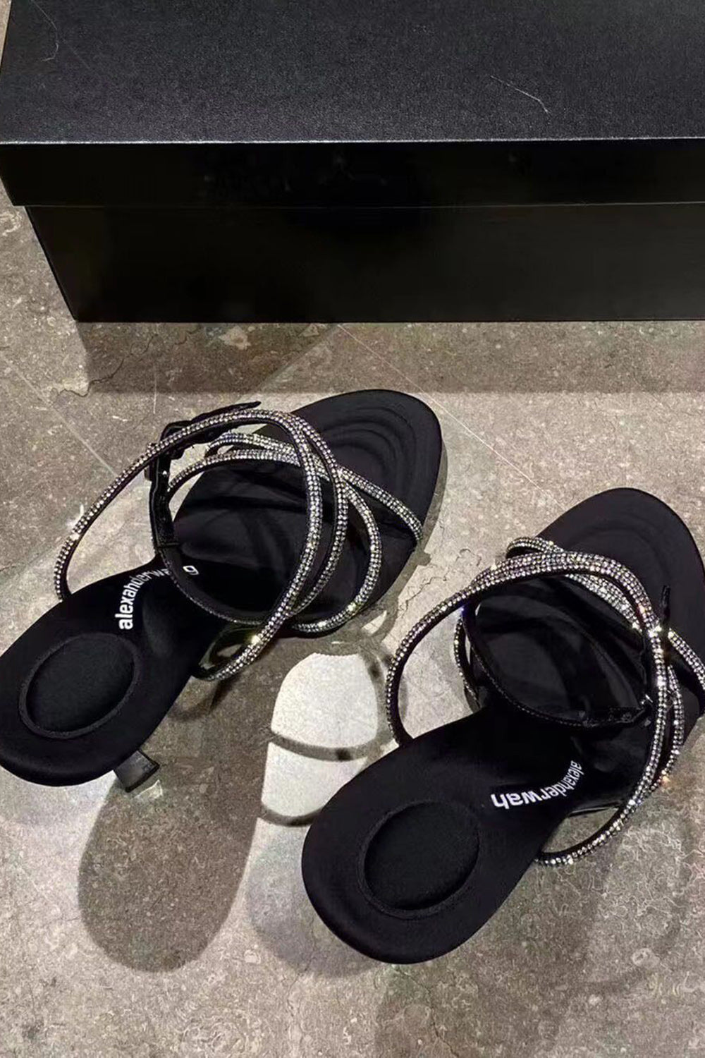 Strass Croix Sangle Sexy Stiletto Talons Hauts