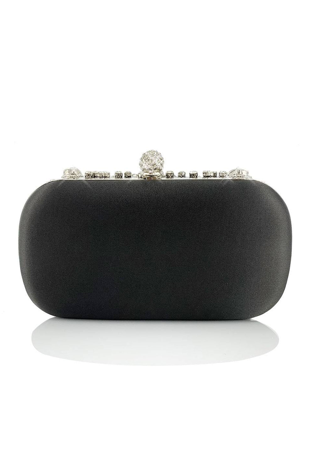 Pochette de soirée noire scintillante avec strass