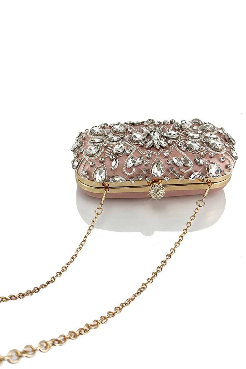 Pochette de soirée noire scintillante avec strass