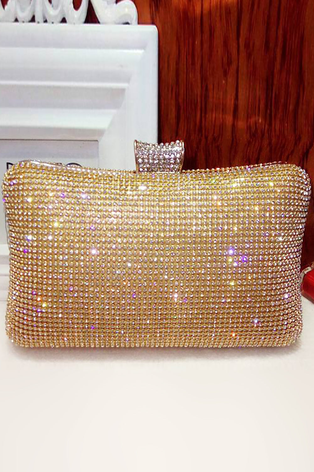 Sac à main de soirée en strass noir