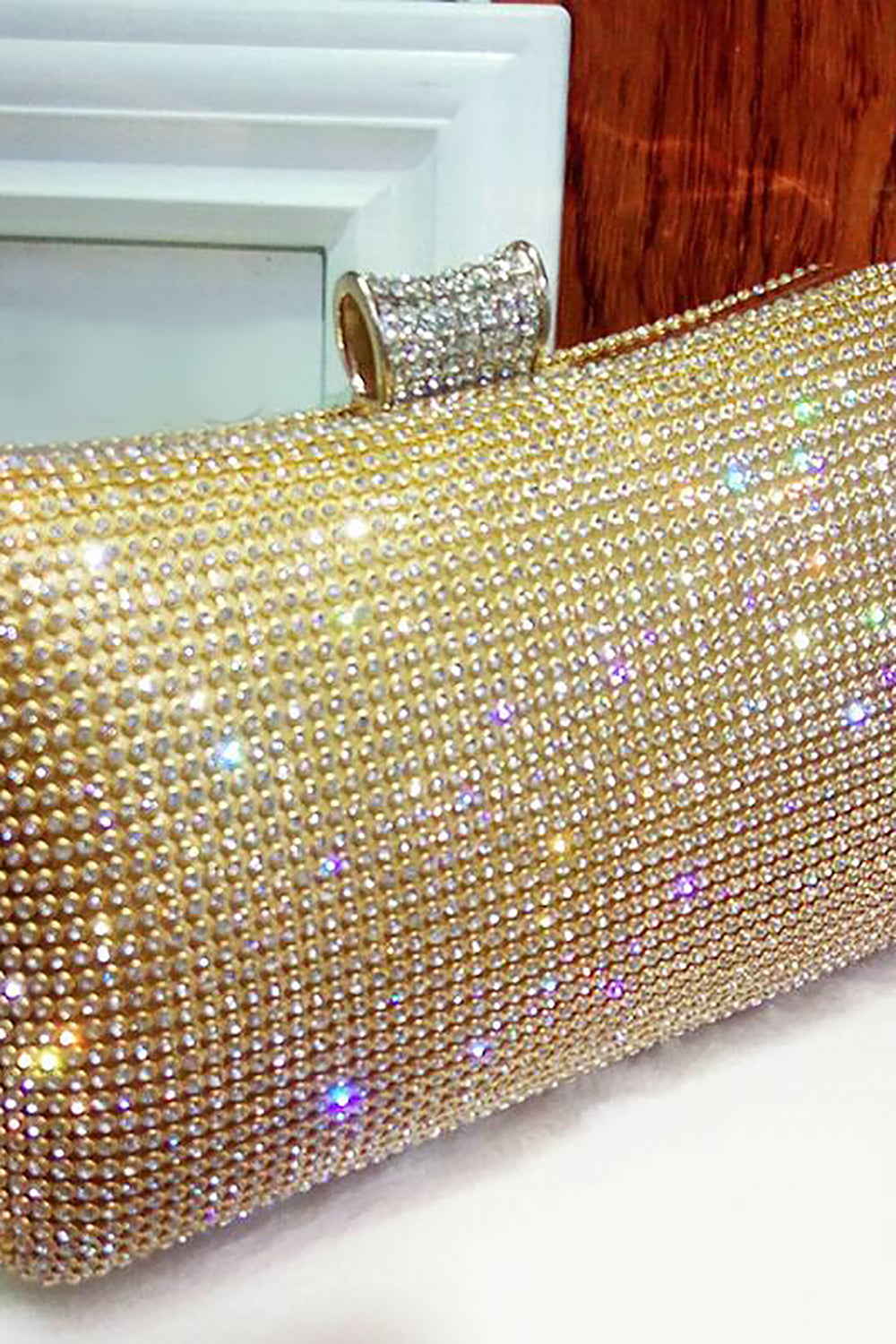 Sac à main de soirée en strass noir