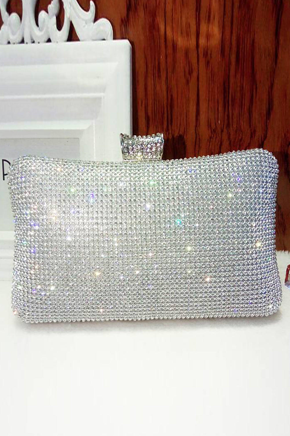 Sac à main de soirée en strass noir