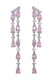 Boucles d’oreilles longues strass rose