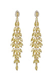 Boucles d’oreilles pendantes strass jaune