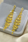 Boucles d’oreilles pendantes strass jaune