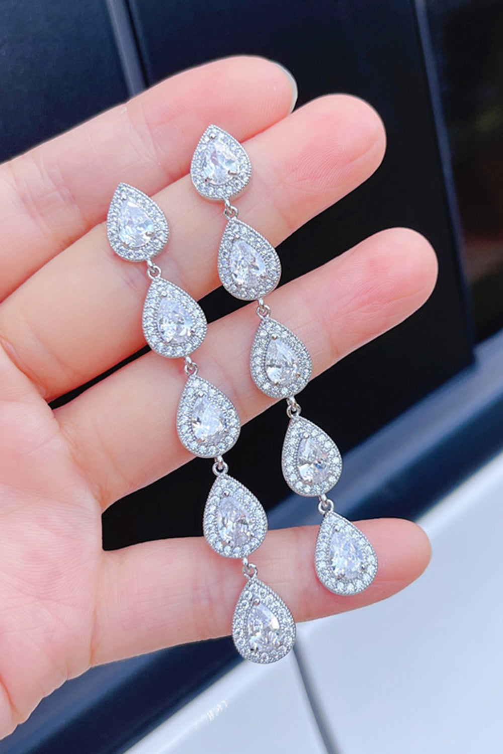 Boucles d’oreilles argent strass