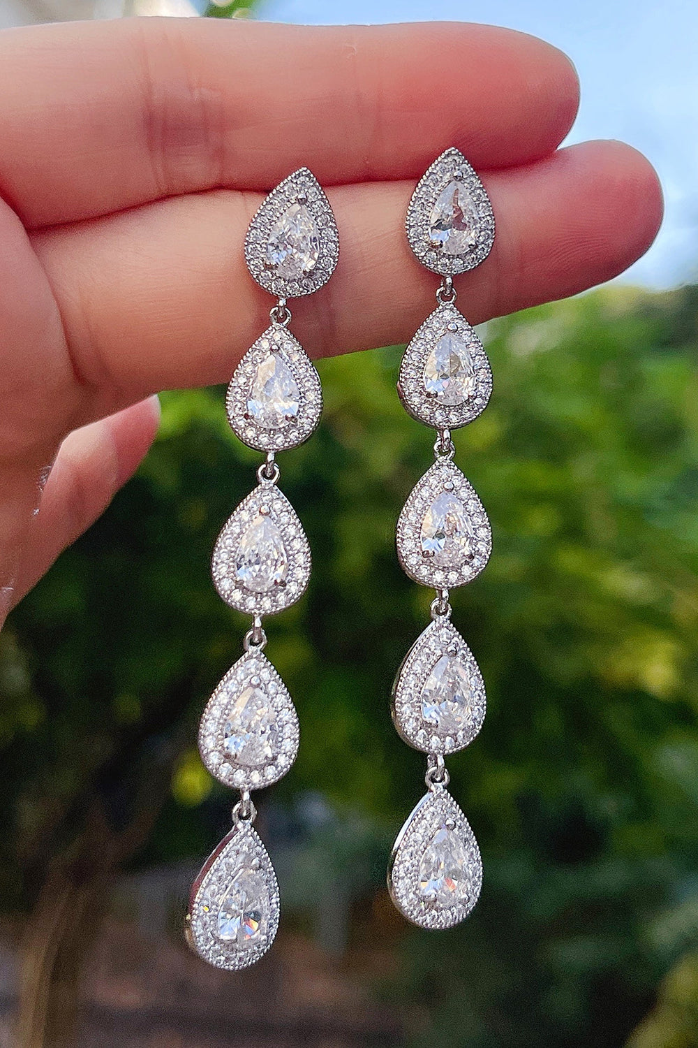 Boucles d’oreilles argent strass