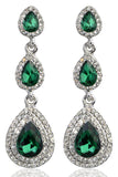 Boucles d’oreilles strass vert foncé