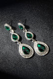 Boucles d’oreilles strass vert foncé