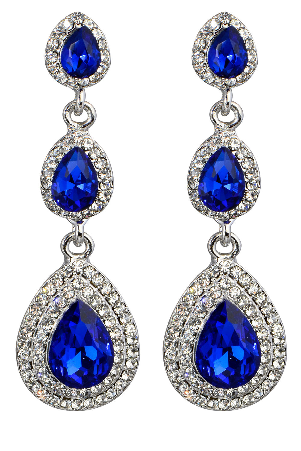 Boucles d’oreilles strass vert foncé