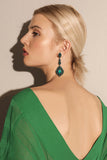 strass vert foncé boucles d’oreilles