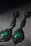 strass vert foncé boucles d’oreilles