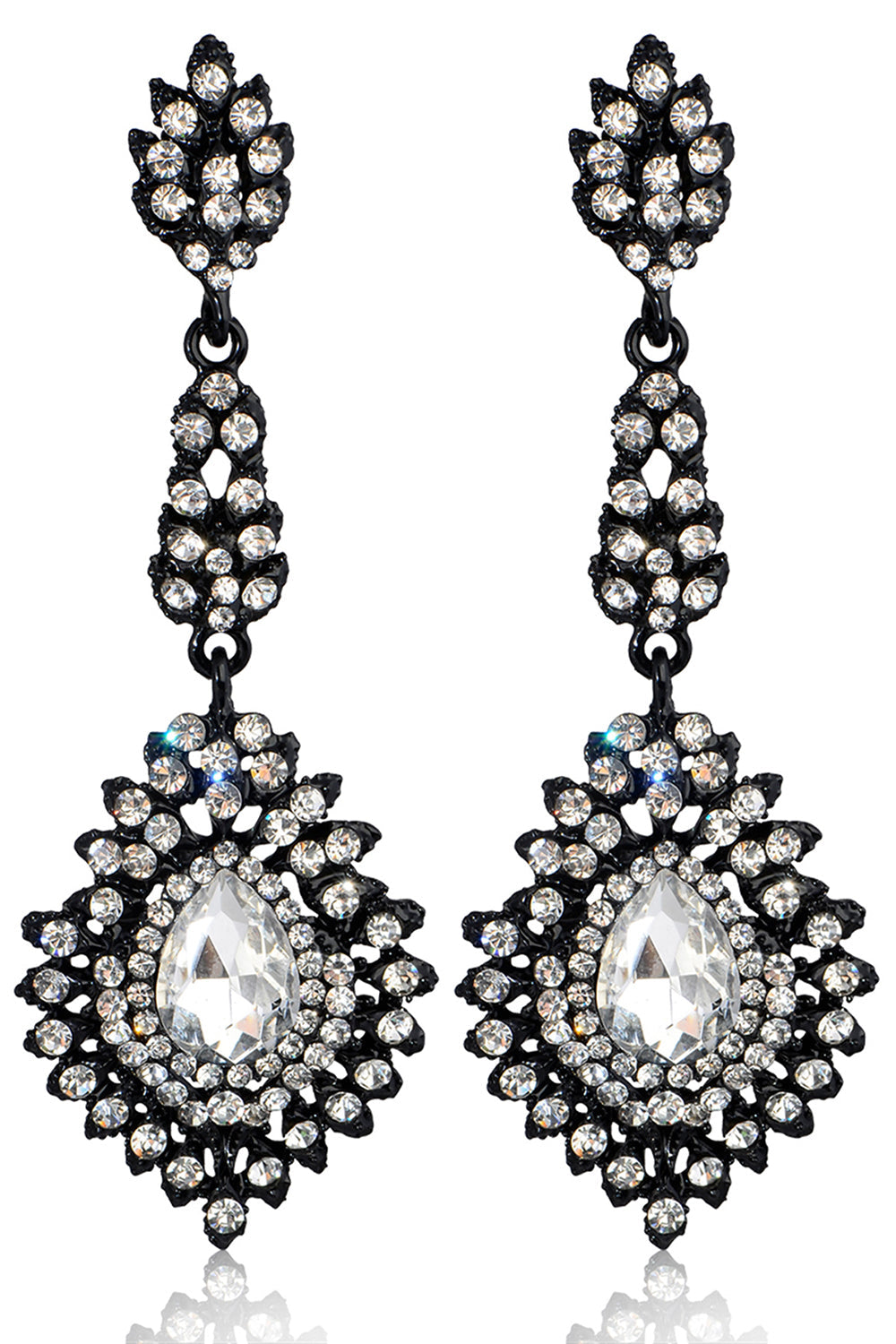 strass vert foncé boucles d’oreilles