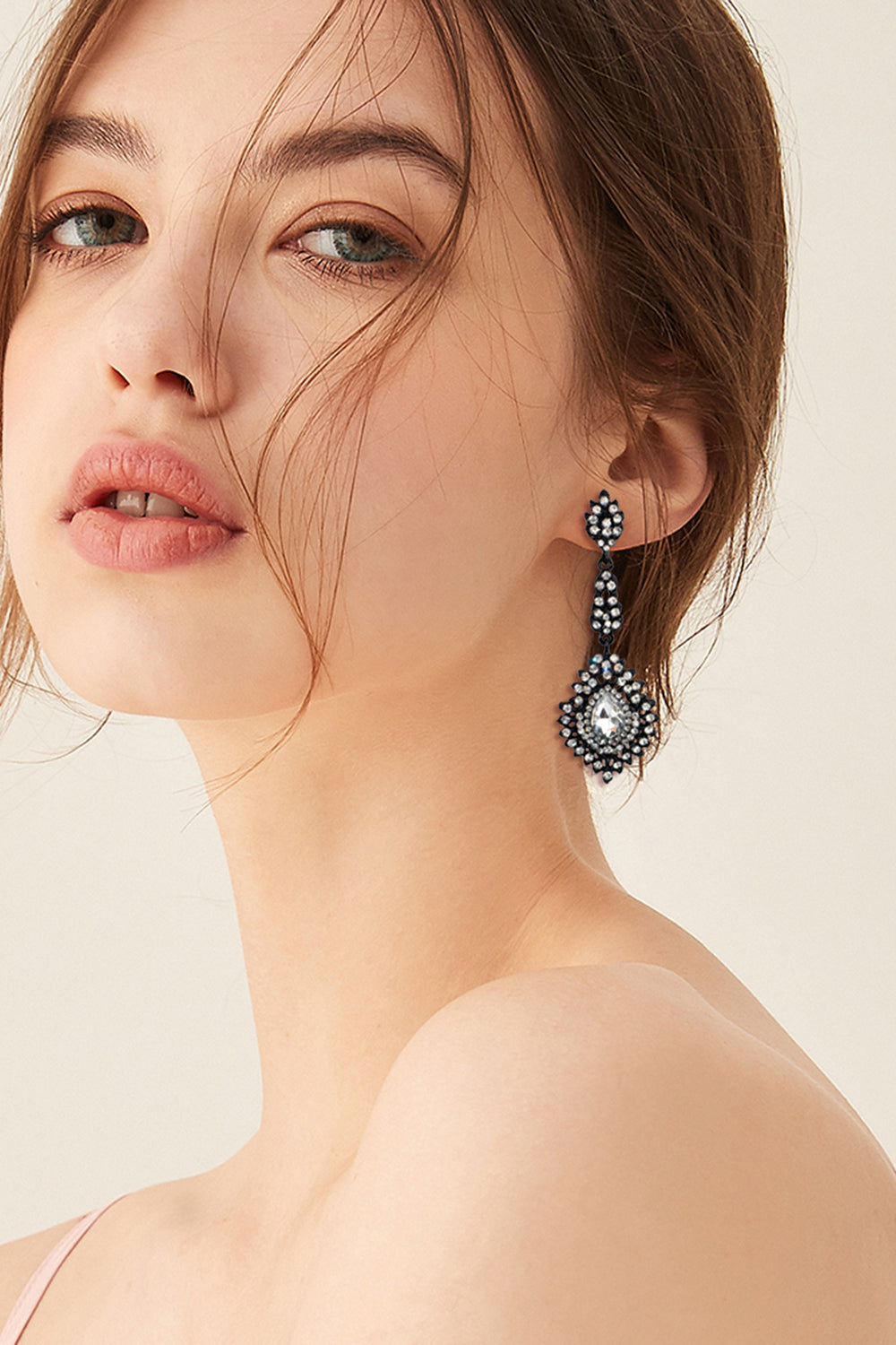 strass vert foncé boucles d’oreilles