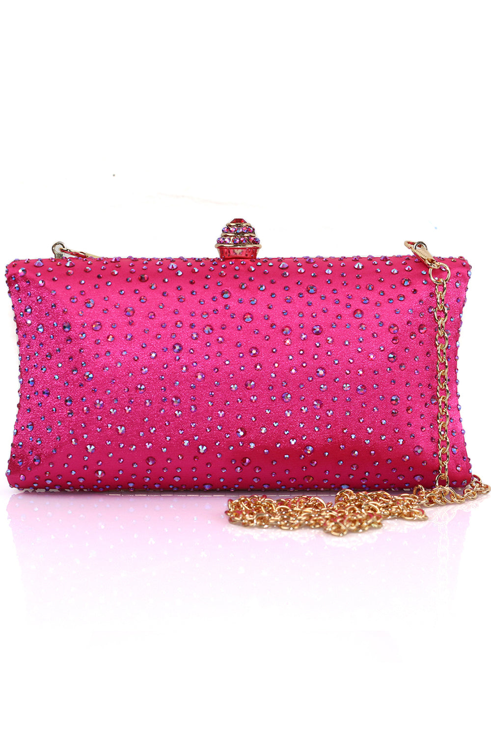Sac à main scintillant Fuchsia strass soirée fête