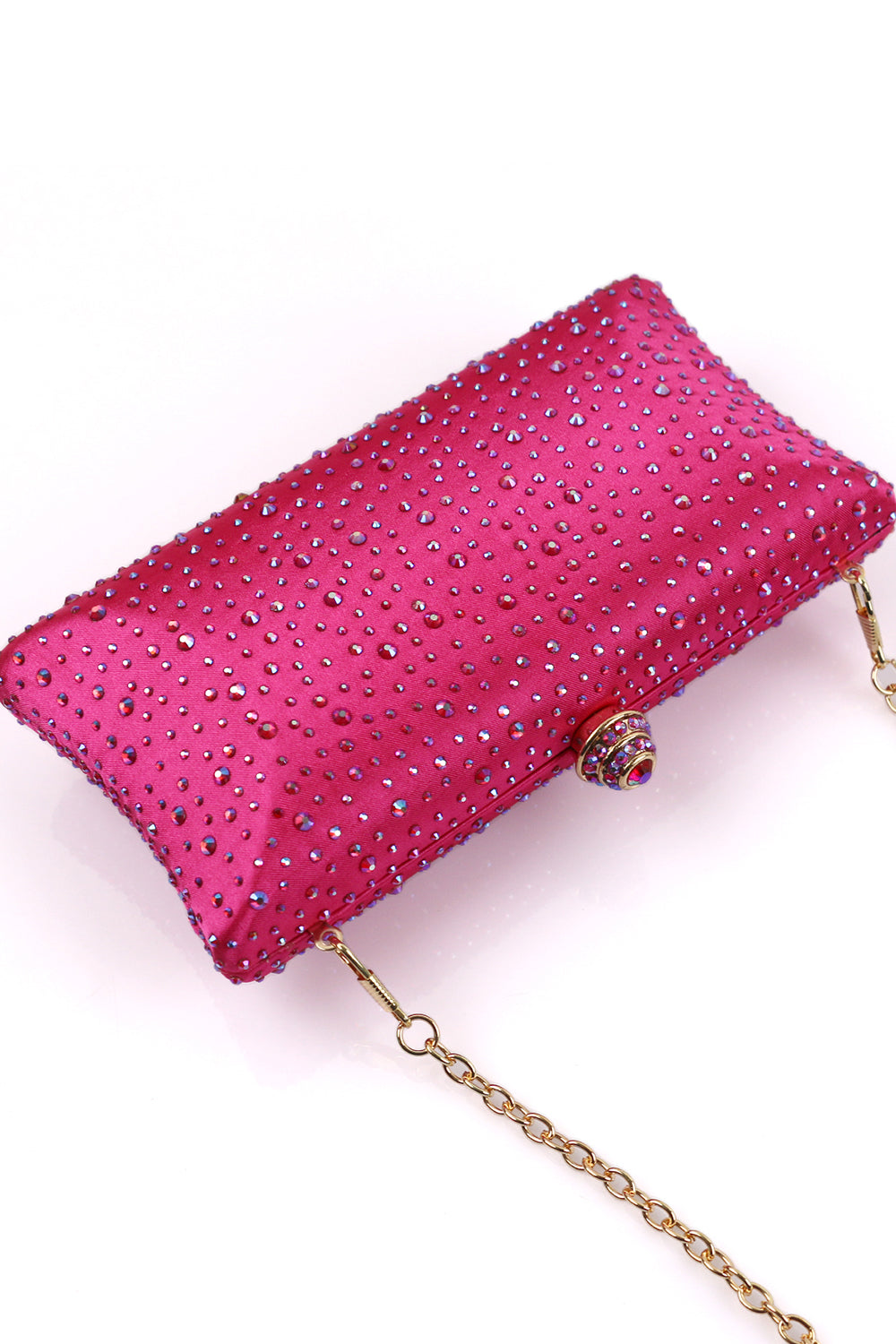 Sac à main scintillant Fuchsia strass soirée fête