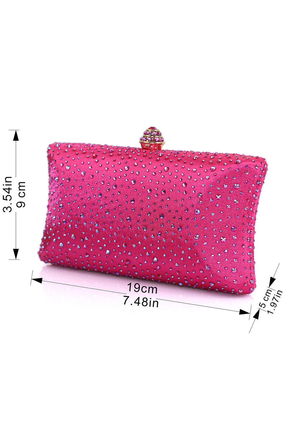 Sac à main scintillant Fuchsia strass soirée fête